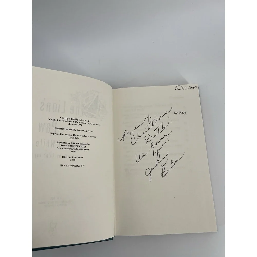 Vtg The Lion's Paw Robb White HC 2008‎ Reprint Inscribed Copy Classic